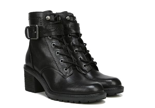 Women's Gemma Block Heel Bootie-Black Leather